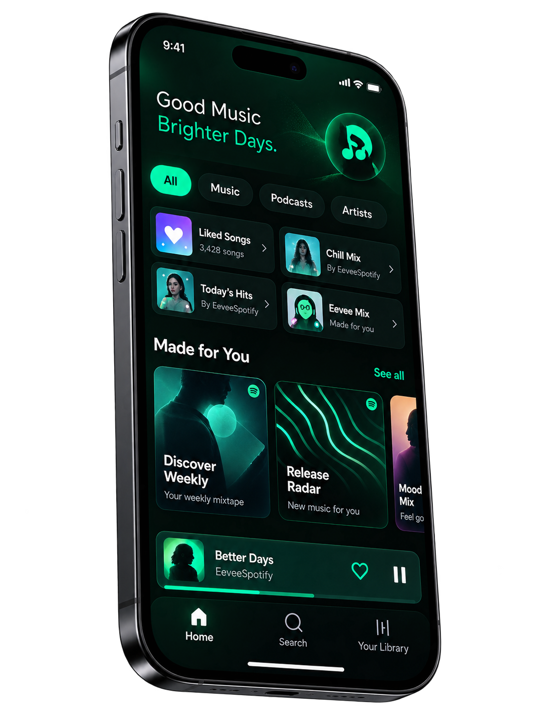 EeveeSpotify IPA on iPhone